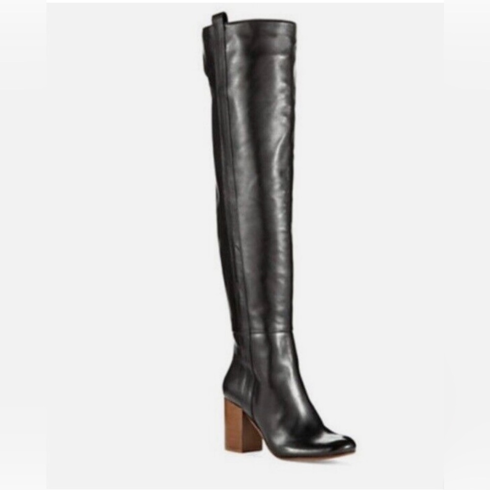 Vince Camuto Black Leather Knee-High Boots